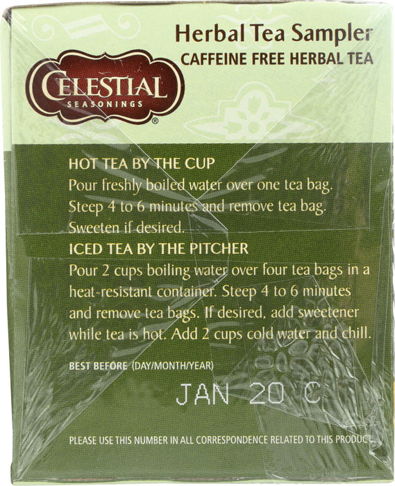 CELESTIAL SEASONINGS: Herbal Tea Sampler Caffeine Free 18 Tea Bags, 1.0 oz