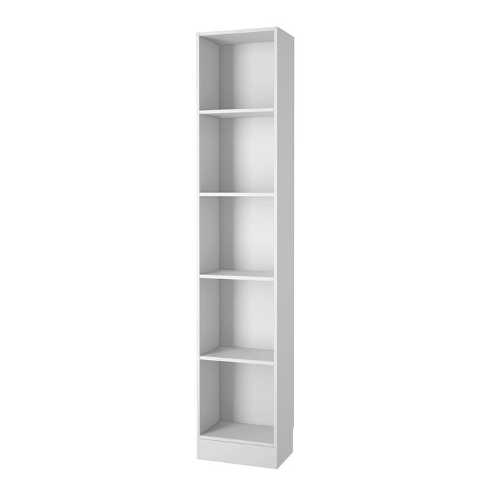 Element Tall Narrow 5 Shelf Bookcase, White