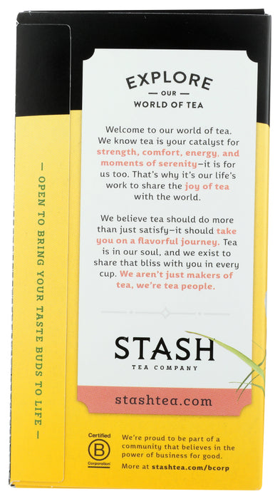 STASH TEA: Lemon Ginger Herbal Tea Caffeine Free 20 Tea Bags, 1.1 oz