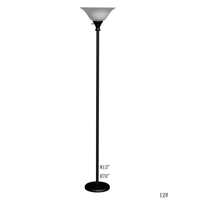 70" Height Metal Torchiere in Black