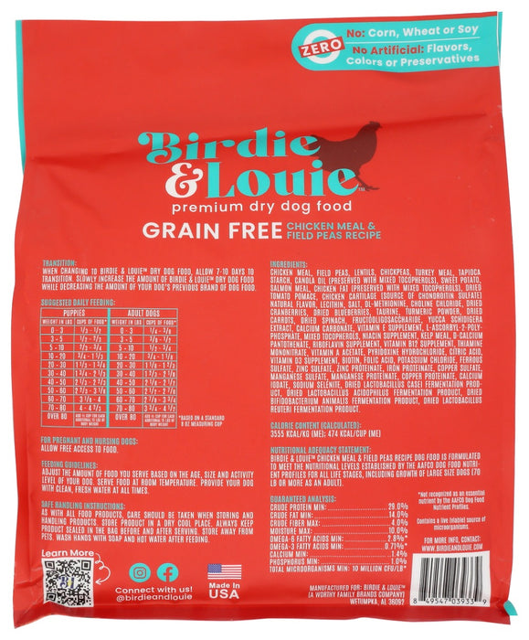 BIRDIE & LOUIE: Food Dog Dry Chken Peas, 3.5 lb