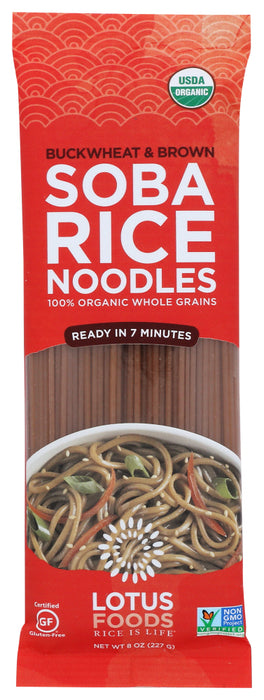 LOTUS FOODS: Noodles Brn Rice Soba Org, 8 oz
