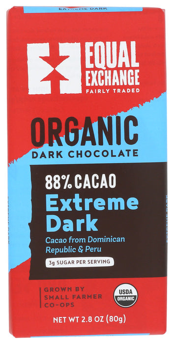 EQUAL EXCHANGE: Organic Extreme Dark Chocolate Bar, 2.8 oz