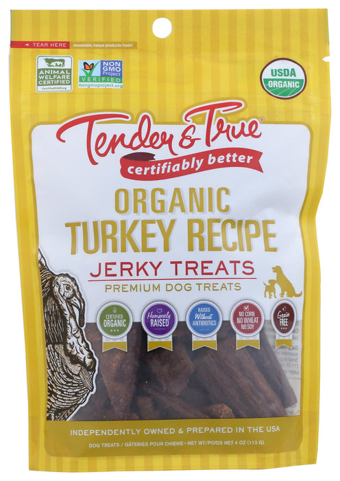 TENDER AND TRUE: Organic Turkey Jerky Treats, 4 oz
