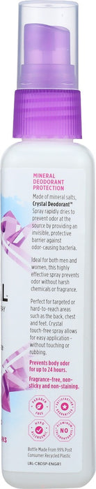 CRYSTAL BODY DEODORANT: Unscented Mineral Deodorant Spray, 4 oz