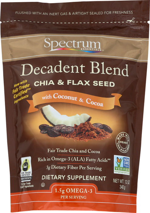 SPECTRUM ESSENTIAL: Flax Seed Chia Cocoa Cocnt, 12 oz