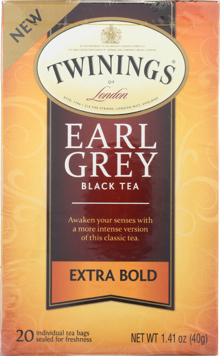TWINING TEA: Earl Grey Black Tea Extra Bold, 1.41 oz