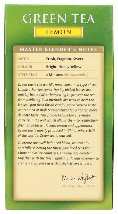 TWINING TEA: Green Tea with Lemon, 20 bg