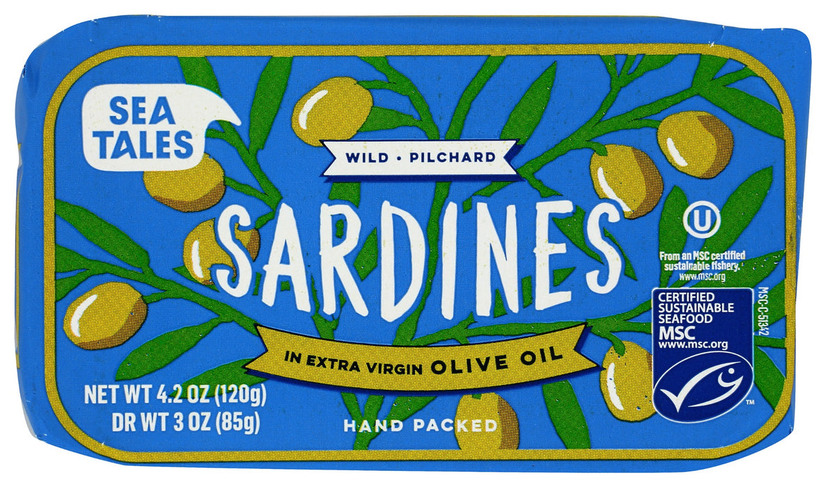 SEA TALES: Sardines Evoo, 4.2 oz