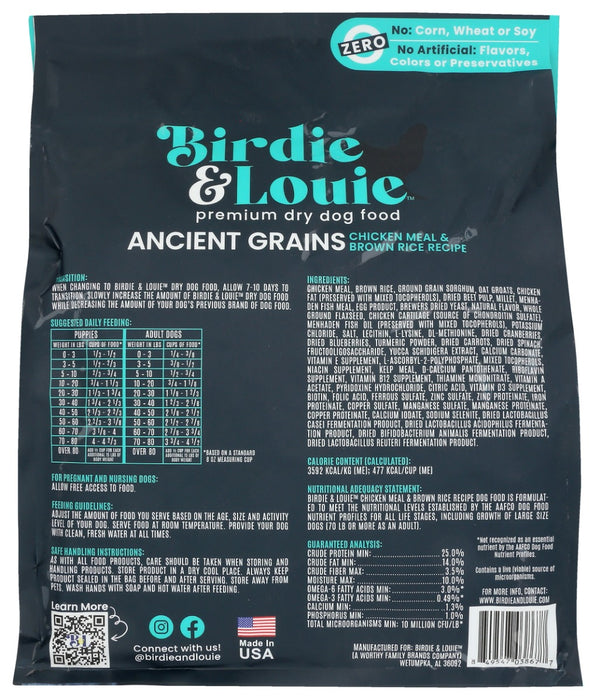 BIRDIE & LOUIE: Food Dog Dry Chickn Rice, 3.5 lb