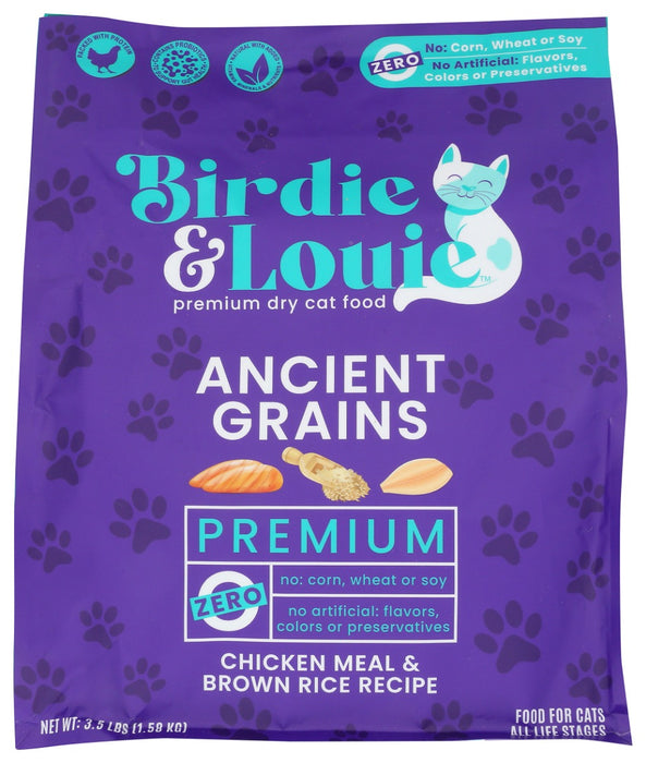 BIRDIE & LOUIE: Food  Cat Dry Chcken Rice, 3.5 lb