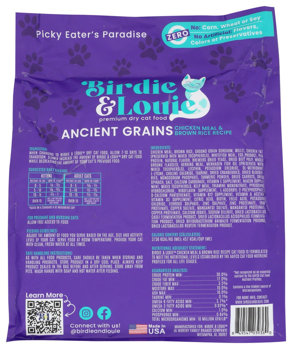BIRDIE & LOUIE: Food  Cat Dry Chcken Rice, 3.5 lb