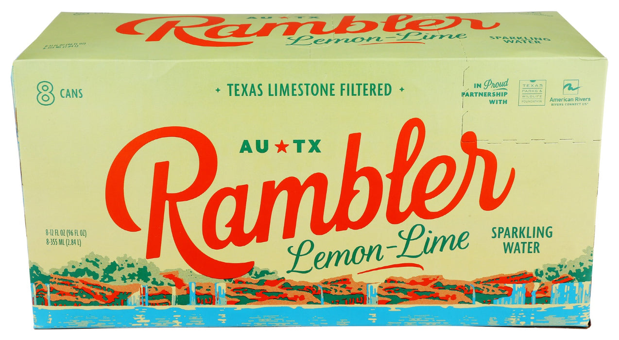 RAMBLER: Water Sprk Lemon Lme 8Pk, 96 FO
