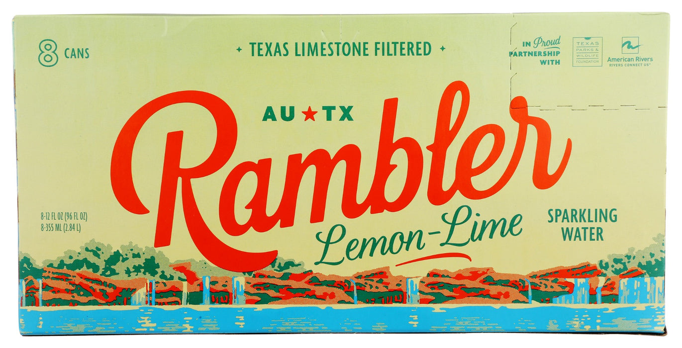 RAMBLER: Water Sprk Lemon Lme 8Pk, 96 FO