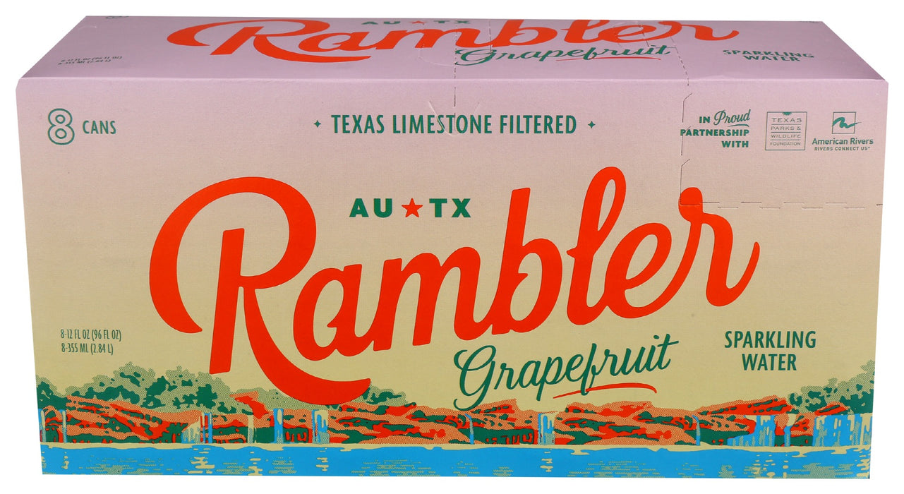 RAMBLER: Water Sprk Grapefruit 8Pk, 96 FO