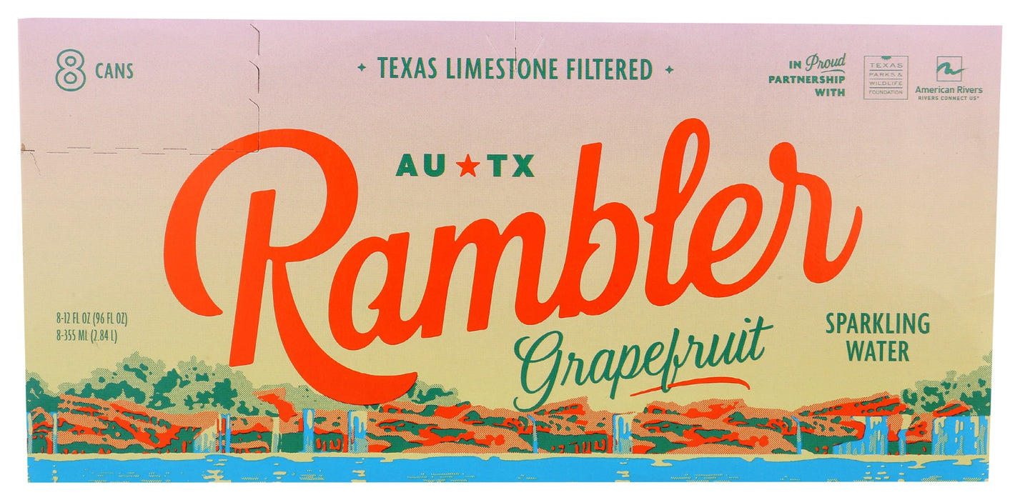 RAMBLER: Water Sprk Grapefruit 8Pk, 96 FO