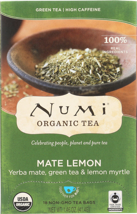 NUMI TEAS: Mate Lemon Myrtle Green Tea, 18 bg