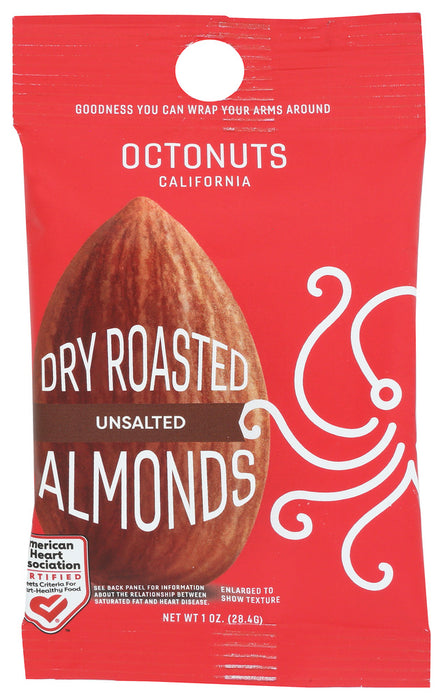 OCTONUTS: Dry Roasted Unsalted Almonds, 1 oz