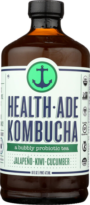 HEALTH ADE: Jalapeno Kiwi Cucumber Kombucha, 16 oz