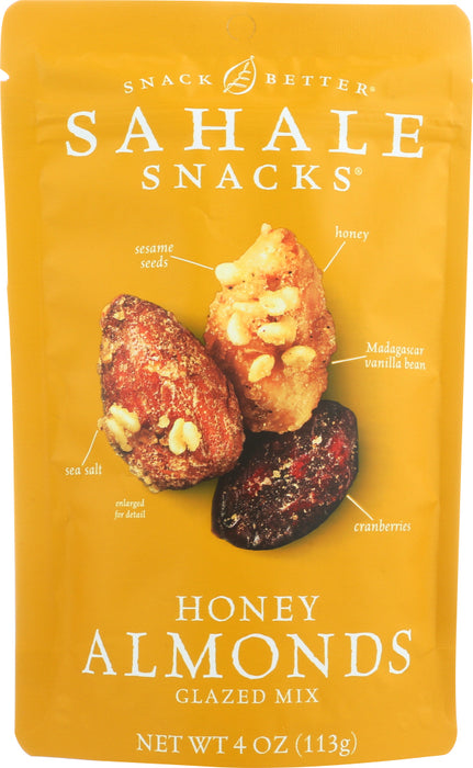 SAHALE SNACKS: Honey Almonds Glazed Mix, 4 oz