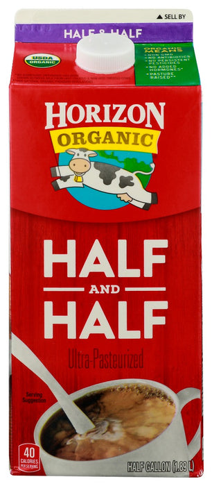 HORIZON: Milk Up Half Half Ultra Pasteurized Organic, 64 oz