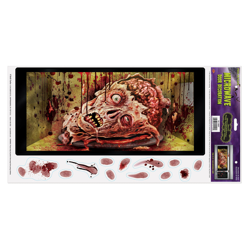 Halloween Microwave Door Decoration – 12" x 24" Sh – (1/Sh) by Beistle for Halloween Peel 'N Place
