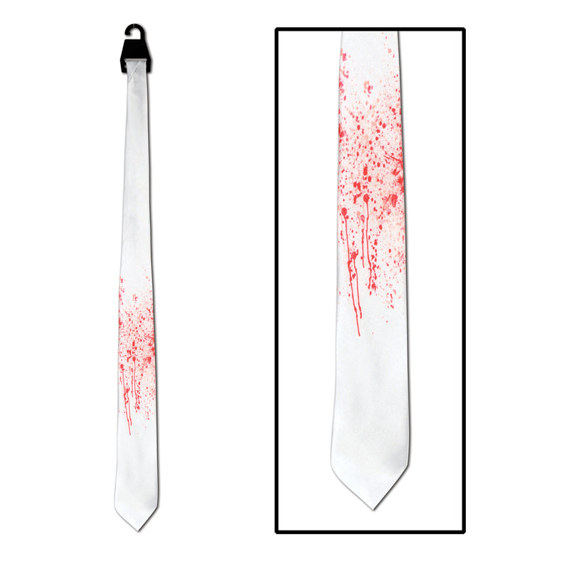 Blood Spatter Tie – Full-Size – (1/Card) by Beistle for Halloween Ties