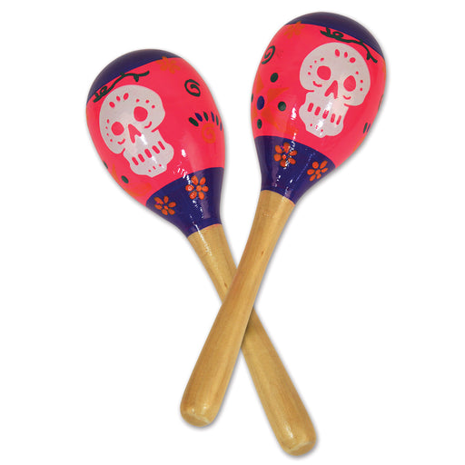 Day Of The Dead Maracas – 8" – (2/Pkg) by Beistle for Day of the Dead Noisemakers