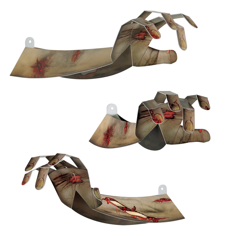 3-D Zombie Hands – 15" – (4/Pkg)