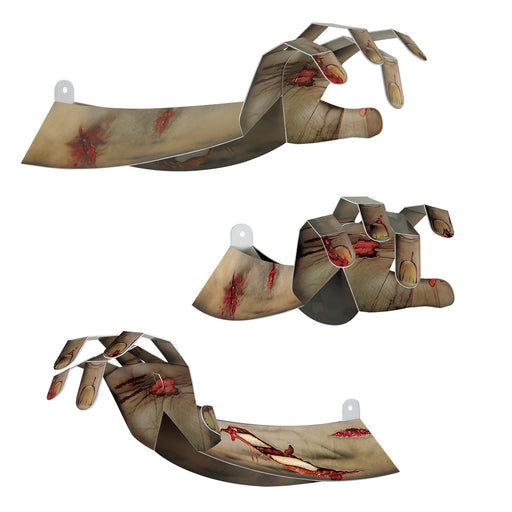 3-D Zombie Hands – 15" – (4/Pkg) by Beistle for Halloween 3-D