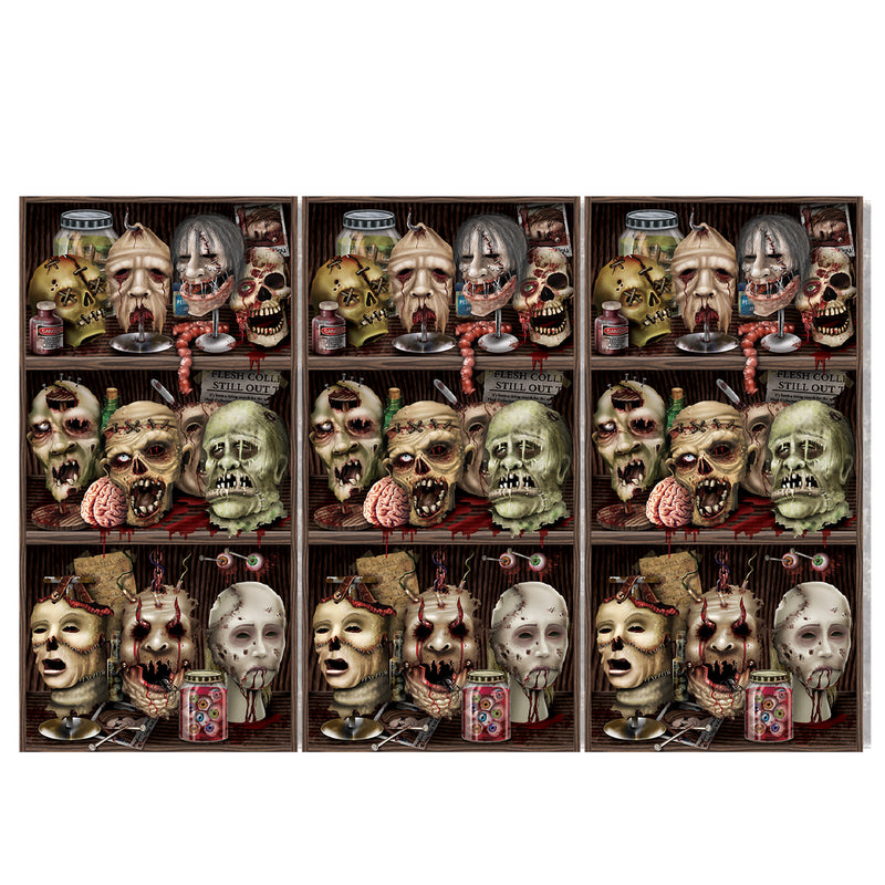 Scary Heads Backdrop – 4' x 30' – (1/Pkg) by Beistle for Halloween Backdrops