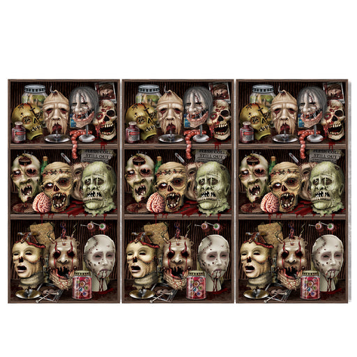 Scary Heads Backdrop – 4' x 30' – (1/Pkg) by Beistle for Halloween Backdrops