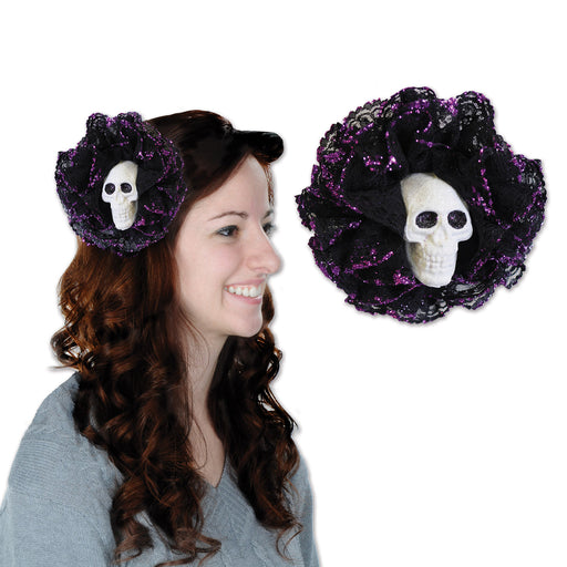 Skull Hair Clip – (1/Card) by Beistle for Halloween Hair Clips