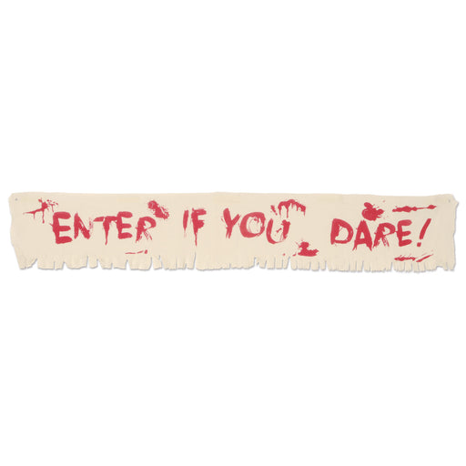 Enter If You Dare! Fabric Banner – 12" x 6' – (1/Pkg) by Beistle for Halloween Fabric Banners
