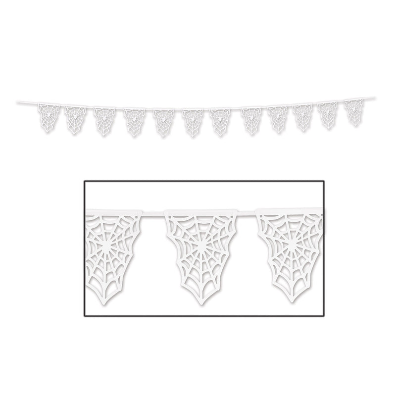 Die-Cut Spider Web Pennant Banner – 9½" x 15' – (1/Pkg) by Beistle for Halloween Pennant Banners