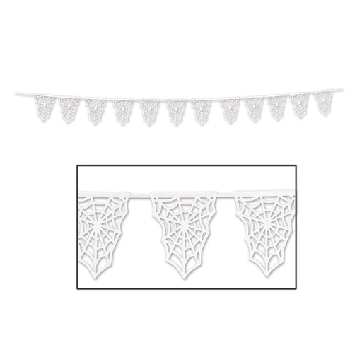 Die-Cut Spider Web Pennant Banner – 9½" x 15' – (1/Pkg) by Beistle for Halloween Pennant Banners