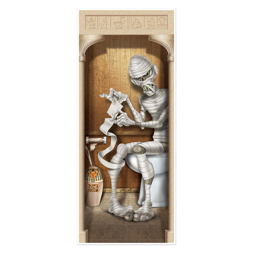 Mummy Restroom Door Cover – 6' x 30" – (1/Pkg) by Beistle for Halloween Door Covers