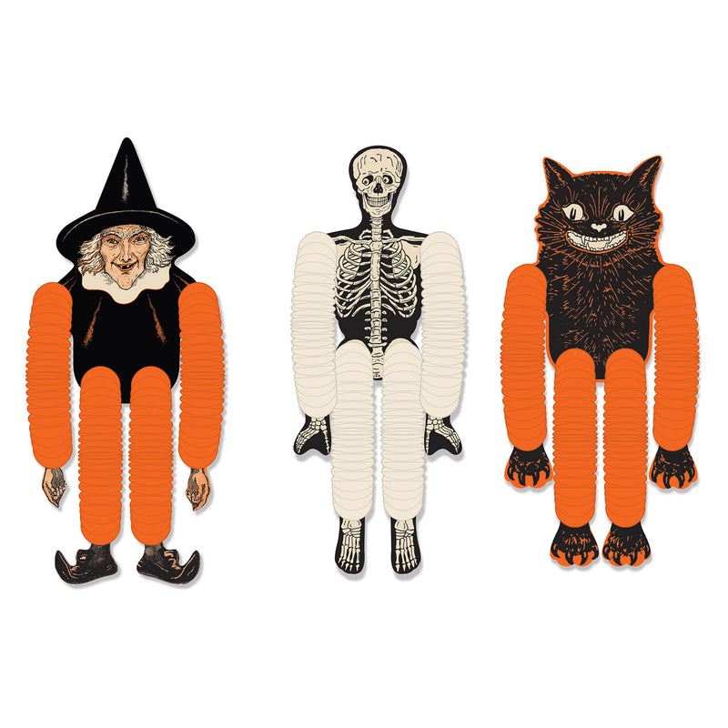 Vintage Halloween Tissue Dancers – 14" – (3/Pkg) by Beistle for Halloween-Vintage Novelty Tissue
