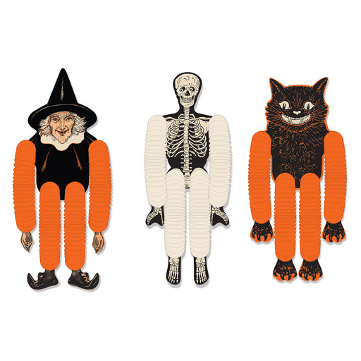 Vintage Halloween Tissue Dancers – 14" – (3/Pkg) by Beistle for Halloween-Vintage Novelty Tissue