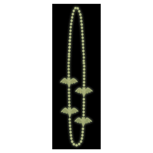 Glow In The Dark Bat Beads – 36" – (2/Card) by Beistle for Halloween Novelty Beads