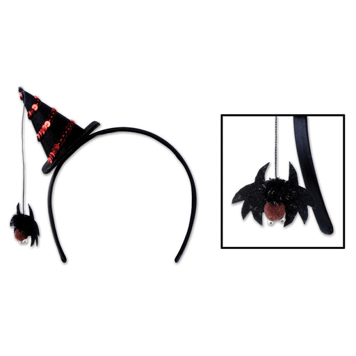 Spider Witch Hat Headband – (1/Card) by Beistle for Halloween Boppers and Headbands