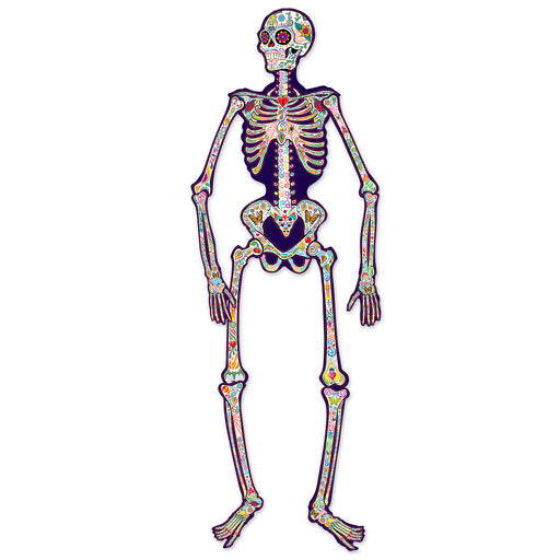 Jointed Day Of The Dead Skeleton – 4' 7" – (1/Pkg) by Beistle for Day of the Dead Printed One Side