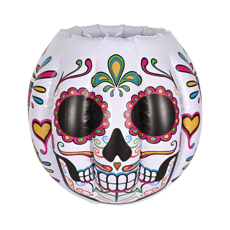 Inflatable DOD Sugar Skull Cooler – 22"W x 15½"H – (1/Pkg) by Beistle for Day of the Dead Inflatables