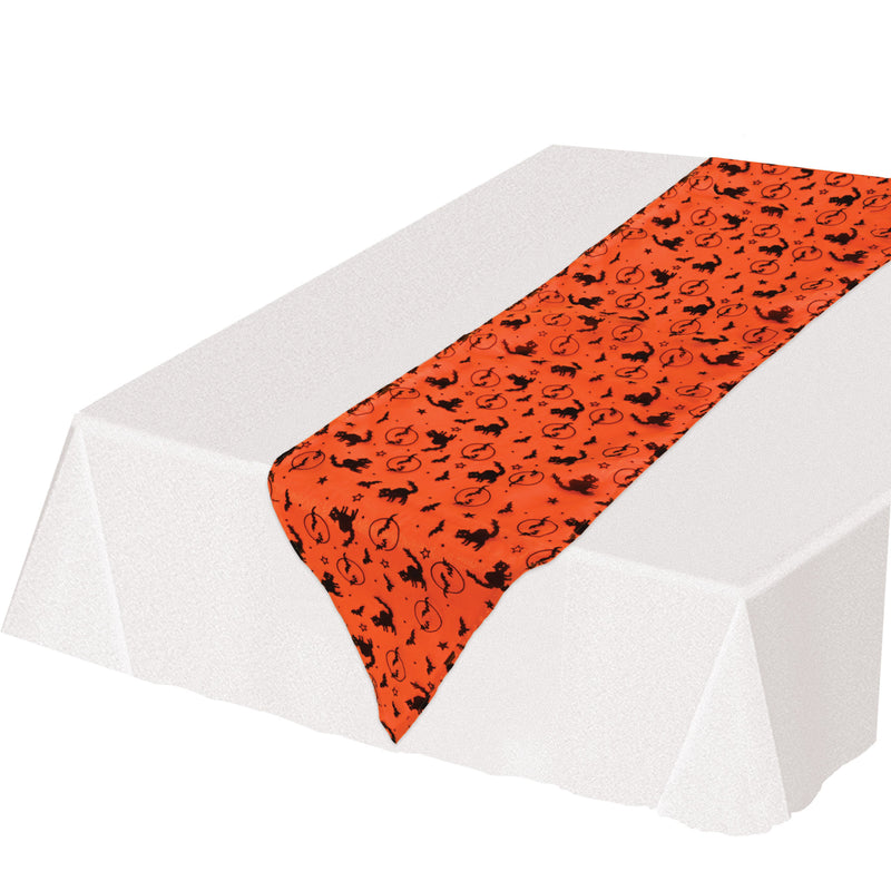 Halloween Fabric Table Runner – 12" x 6' – (1/Pkg) by Beistle for Halloween Table Runners - Fabric