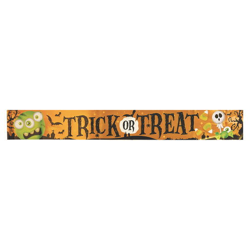 Metallic Trick Or Treat Banner – 7½" x 5' – (1/Pkg) by Beistle for Halloween Metallic Banners