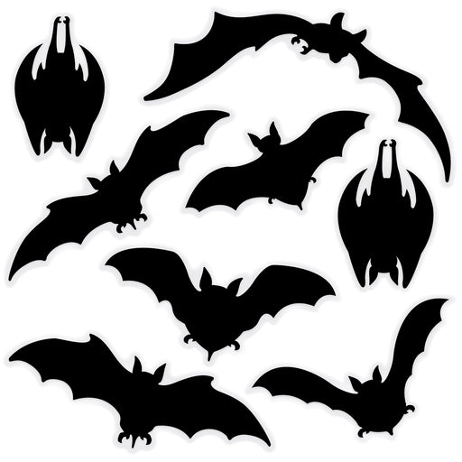 Bat Silhouette Clings – 12" x 17" Sh – (8/Sh) by Beistle for Halloween Window Clings