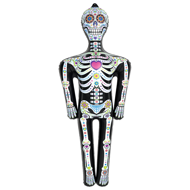 Day Of The Dead Inflatable Skeleton – 4' 6" – (1/Pkg) by Beistle for Day of the Dead Inflatables
