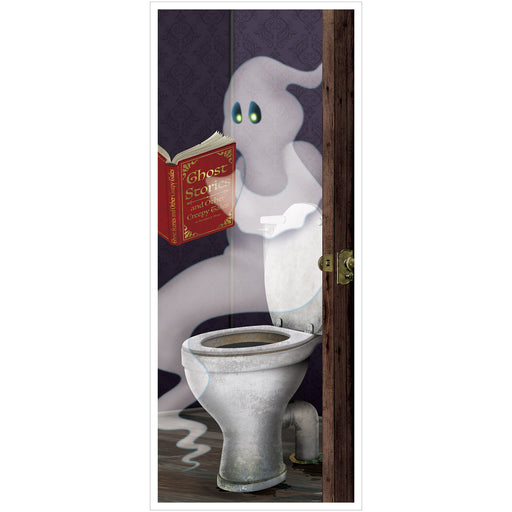 Ghost Restroom Door Cover – 6' x 30" – (1/Pkg) by Beistle for Halloween Door Covers