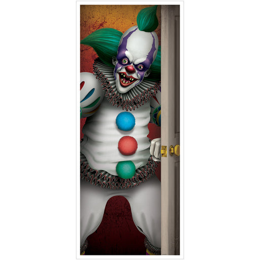 Creepy Clown Door Cover – 6' x 30" – (1/Pkg) by Beistle for Halloween Door Covers