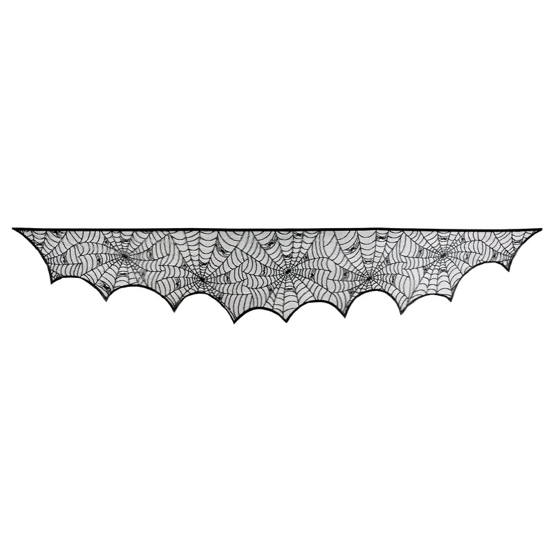 Spider Web Mantel Scarf – 18½" x 8' – (1/Pkg) by Beistle for Halloween Drapes
